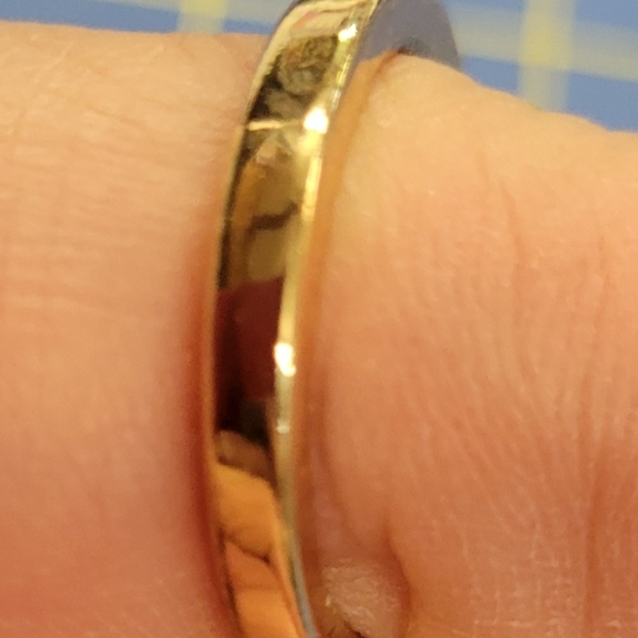 Striped Textured Gold Tone Band - Picture 3 of 3